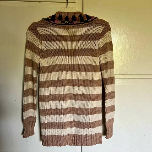 Anthropologie Sparrow Beige Striped Cardigan Size Small - Picture 7 of 10